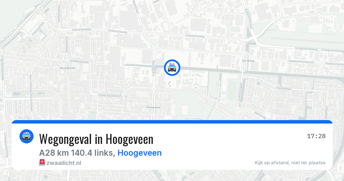 Wegongeval in Hoogeveen — 2 aug 2026