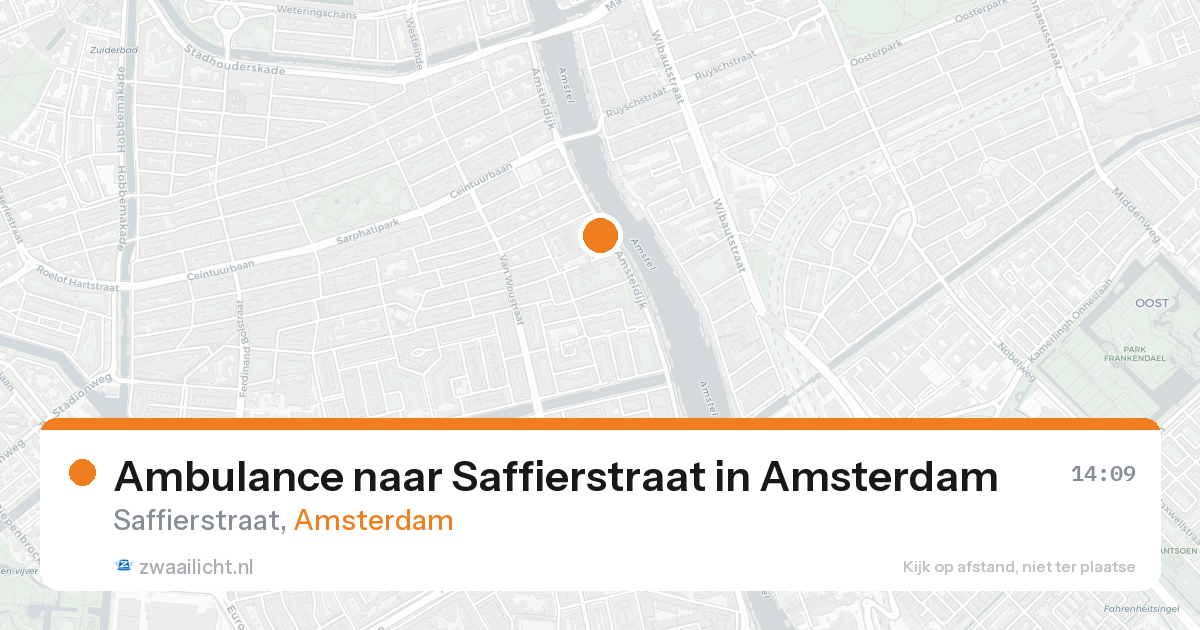 Ambulance naar Saffierstraat in Amsterdam — 24 aug 2026
