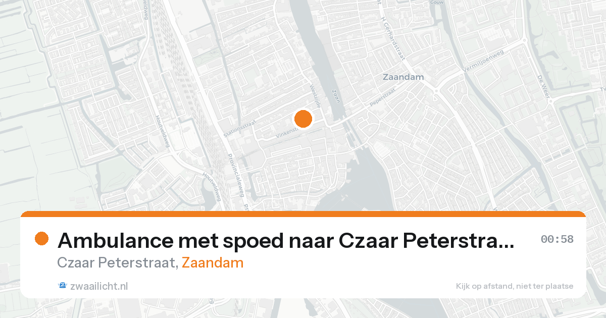 Ambulance met spoed naar Czaar Peterstraat in Zaandam — 21 aug 2026