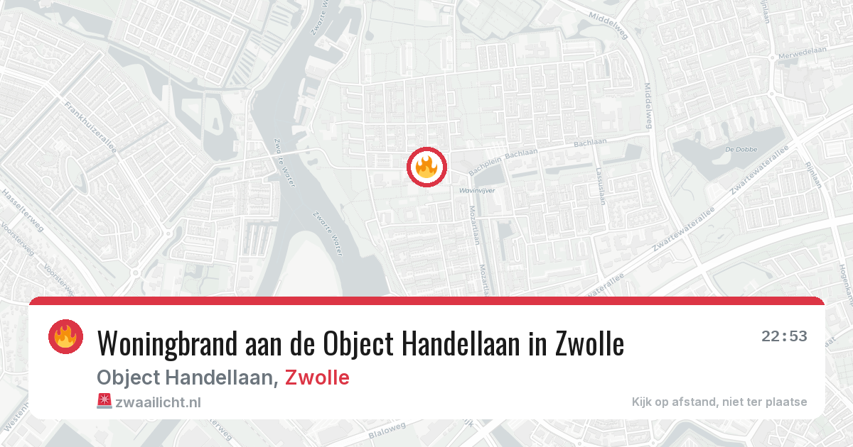 Woningbrand aan de Object Handellaan in Zwolle — 6 aug 2026