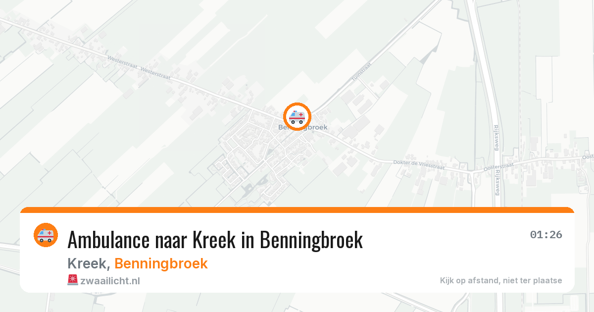 Ambulance naar Kreek in Benningbroek — 17 jun 2026