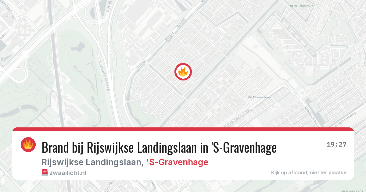 Brand bij Rijswijkse Landingslaan in 'S-Gravenhage — 28 jul 2026