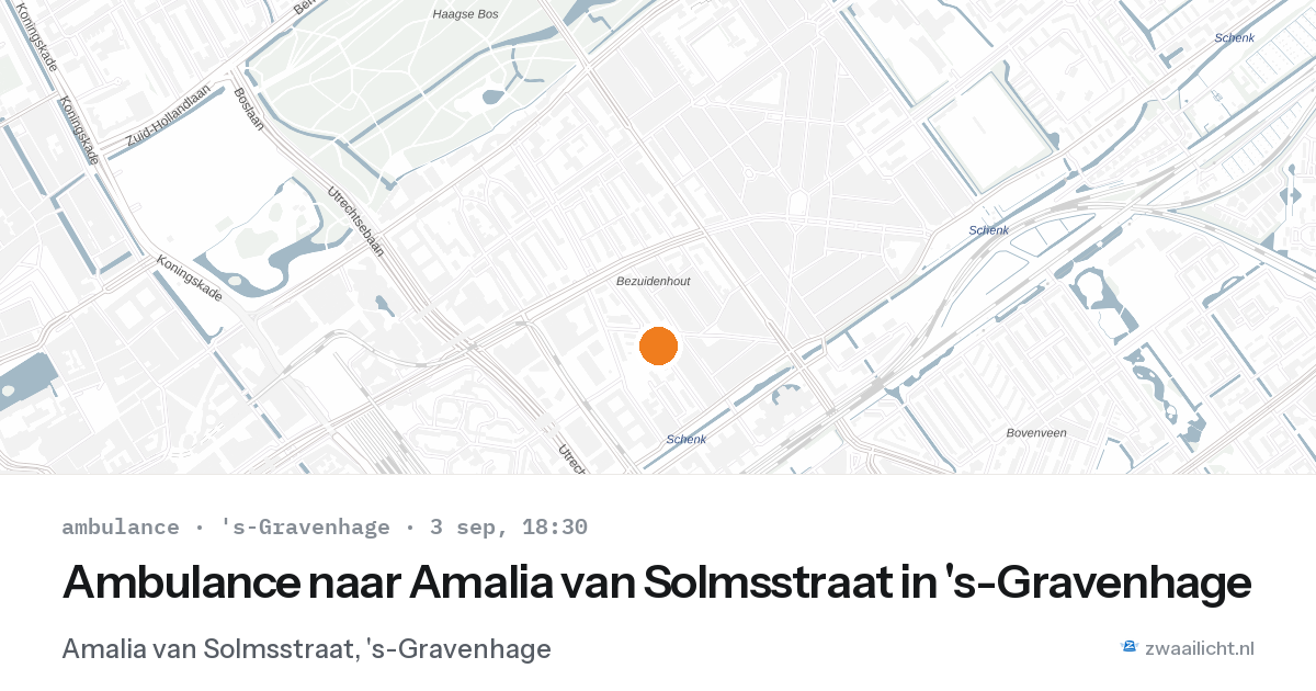 Ambulance naar Amalia van Solmsstraat in 's-Gravenhage — 3 sep 2026