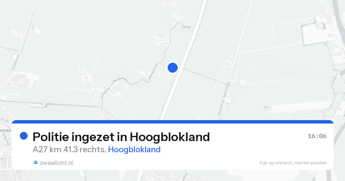 Politie ingezet in Hoogblokland — 21 aug 2026 | 🚨 Zwaailicht.nl