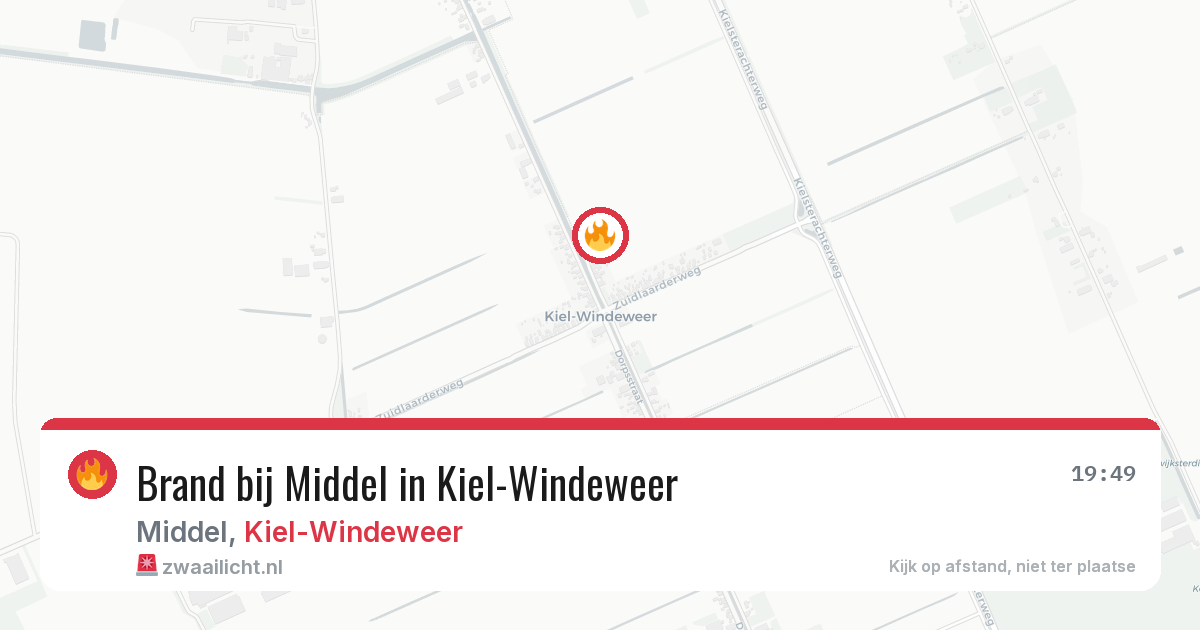 Brand bij Middel in Kiel-Windeweer — 6 apr 2026