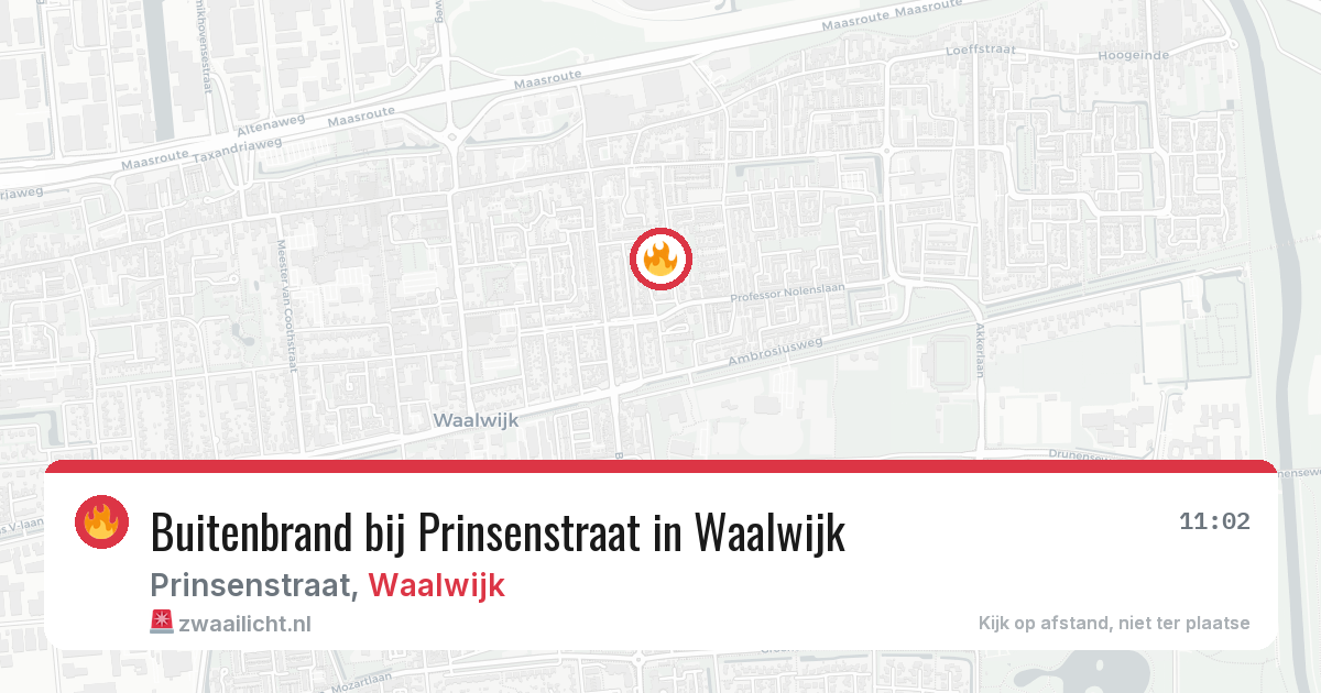 Buitenbrand bij Prinsenstraat in Waalwijk — 27 jun 2026