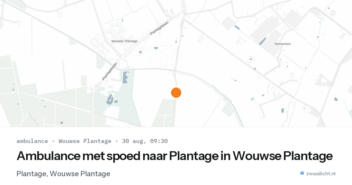 Ambulance met spoed naar Plantage in Wouwse Plantage — 30 aug 2026