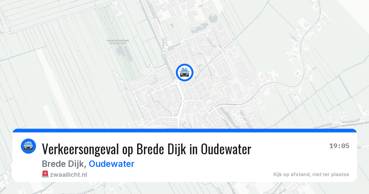 Verkeersongeval op Brede Dijk in Oudewater — 1 jul 2026