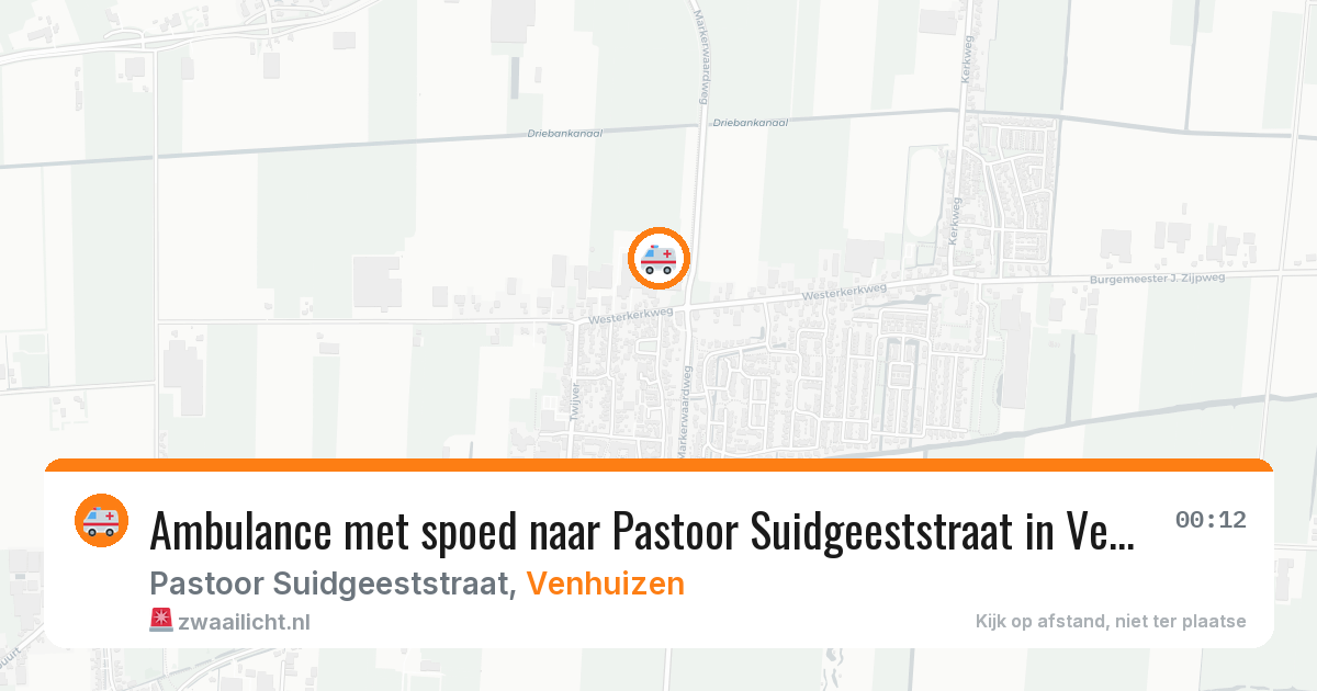 Ambulance met spoed naar Pastoor Suidgeeststraat in Venhuizen — 24 mrt 2026