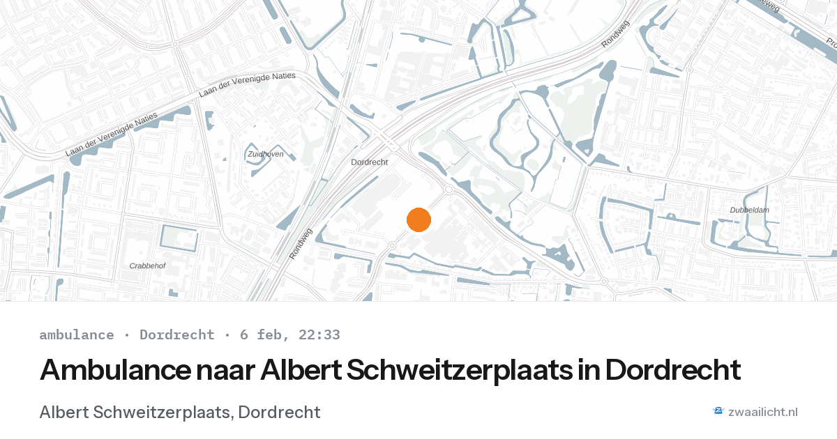 Ambulance naar Albert Schweitzerplaats in Dordrecht — 6 feb 2026