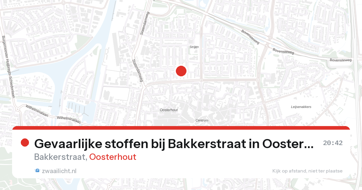Gevaarlijke stoffen bij Bakkerstraat in Oosterhout — 2 apr 2026