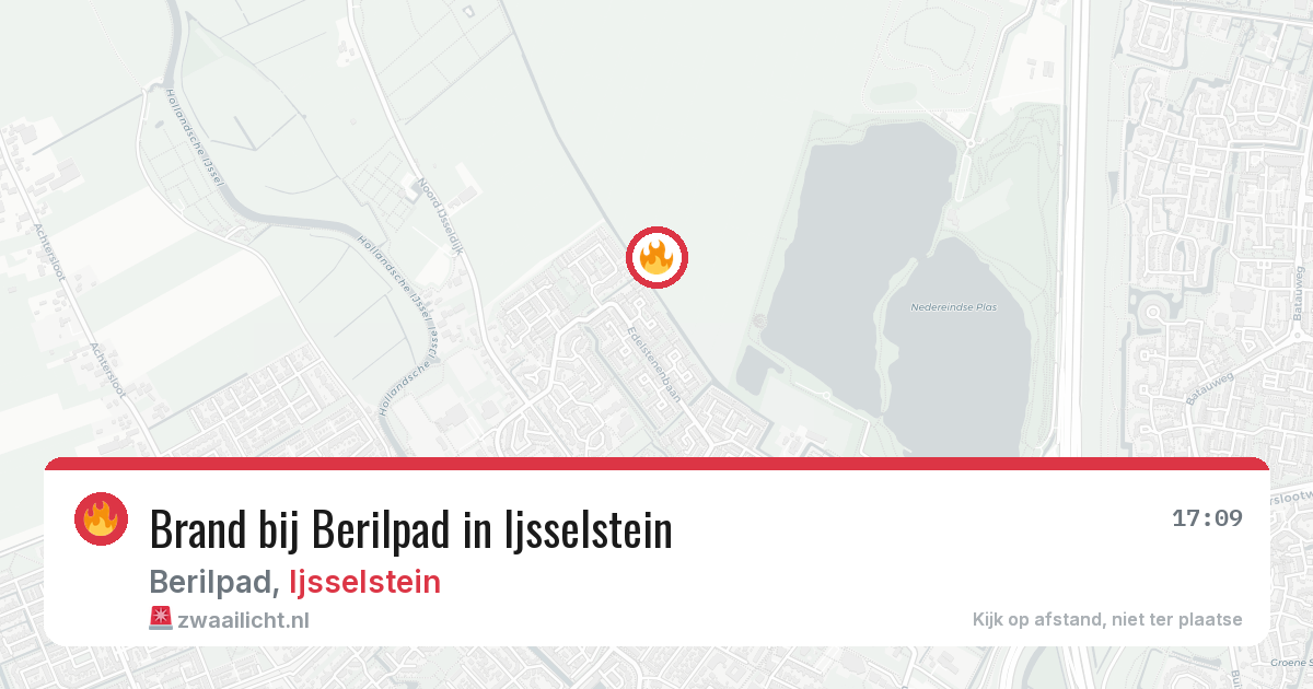 Brand bij Berilpad in Ijsselstein — 10 aug 2026