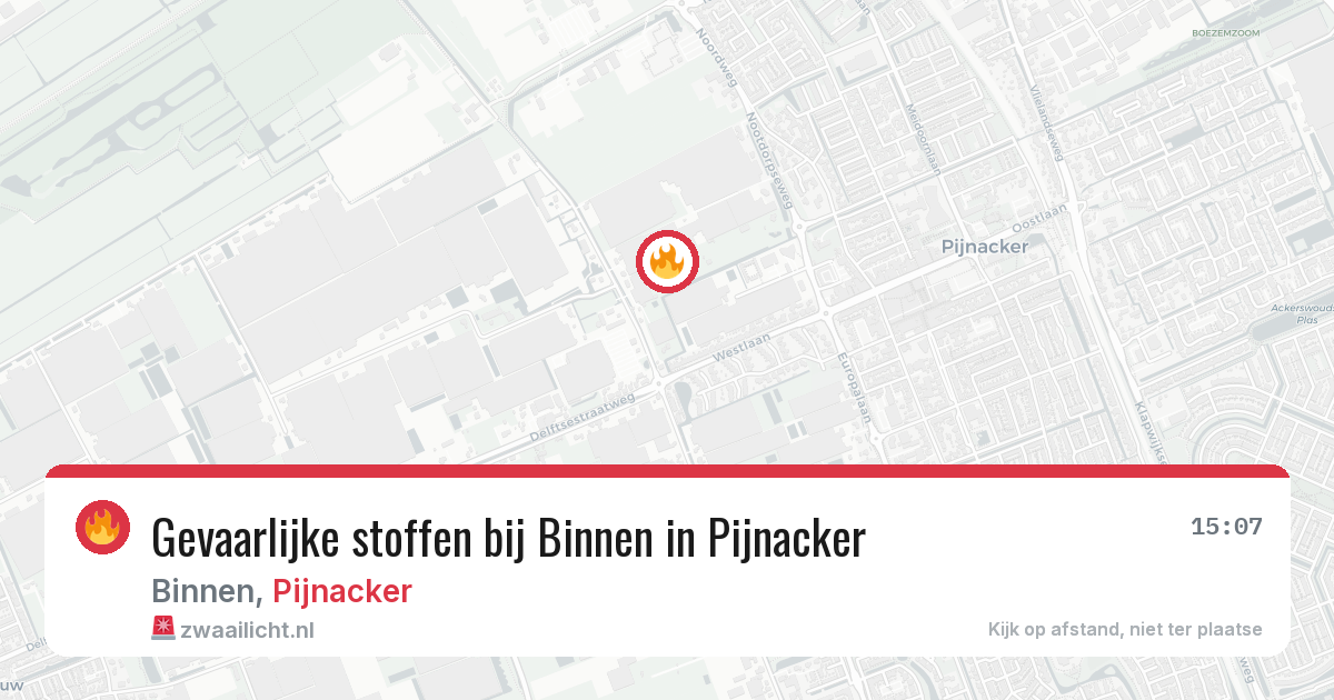 Gevaarlijke stoffen bij Binnen in Pijnacker — 10 aug 2026