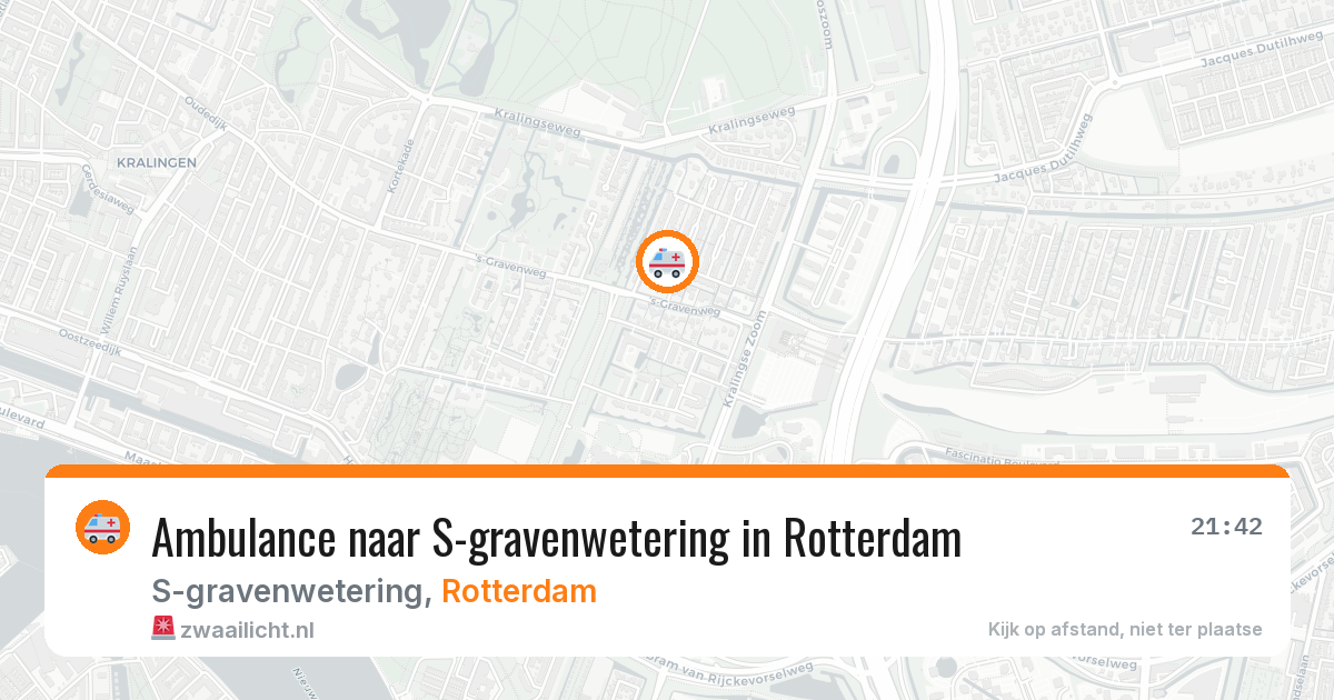 Ambulance naar S-gravenwetering in Rotterdam — 21 jun 2026