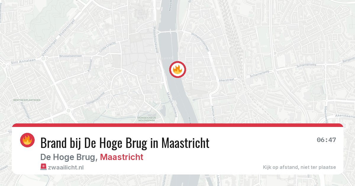 Brand bij De Hoge Brug in Maastricht — 29 jun 2026
