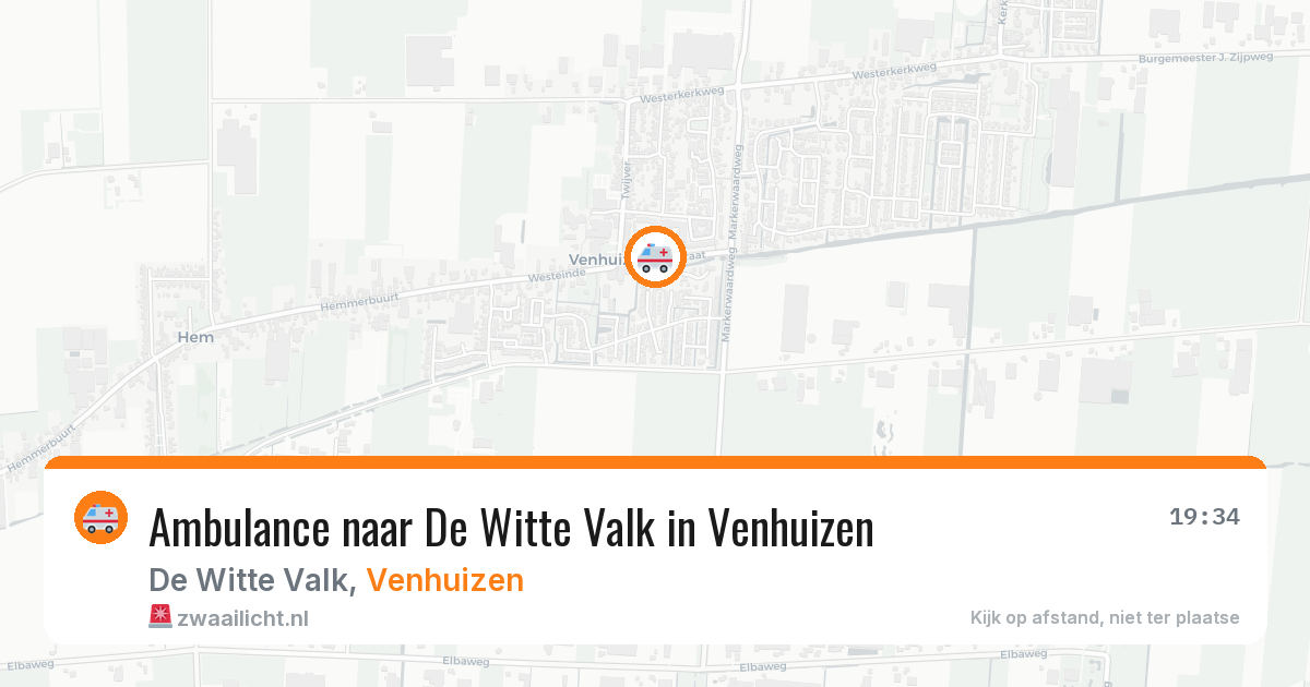 Ambulance naar De Witte Valk in Venhuizen — 18 jul 2026