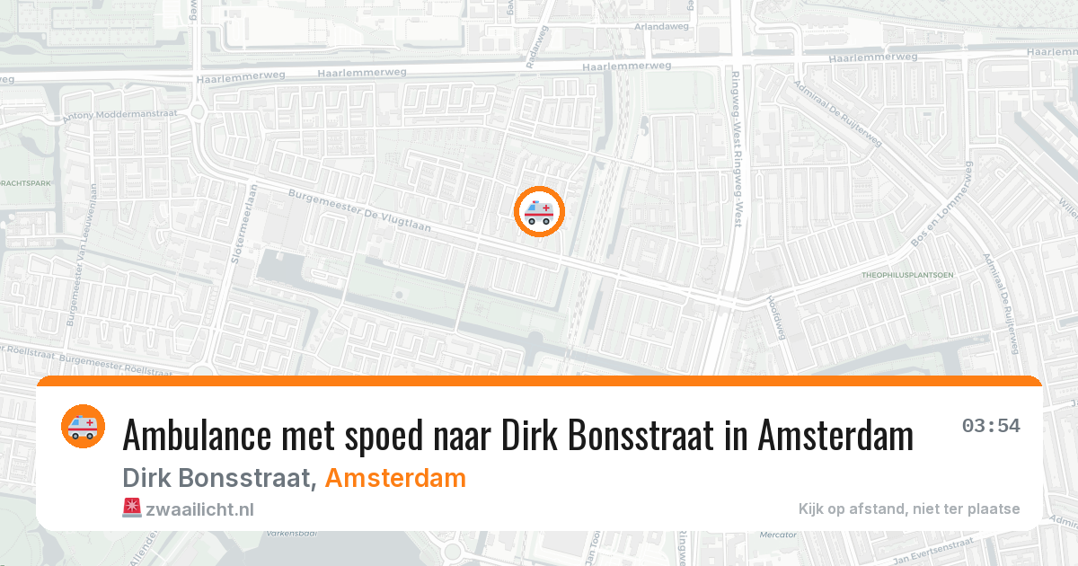 Ambulance met spoed naar Dirk Bonsstraat in Amsterdam — 24 jun 2026