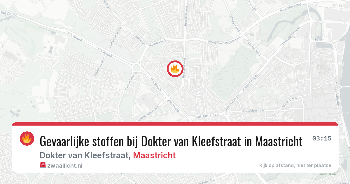 Gevaarlijke stoffen bij Dokter van Kleefstraat in Maastricht — 4 aug 2026
