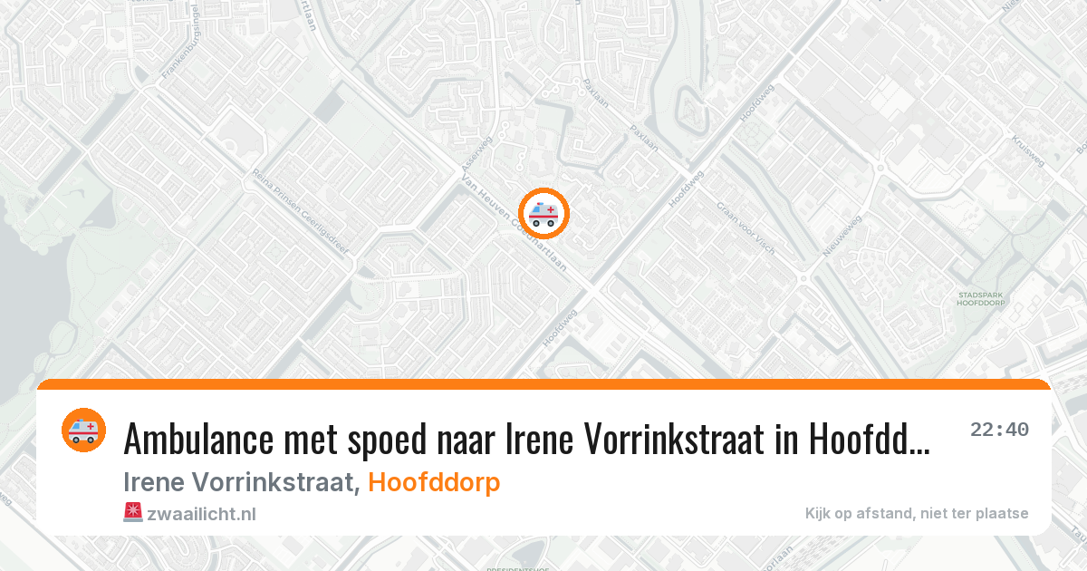 Ambulance met spoed naar Irene Vorrinkstraat in Hoofddorp — 8 feb 2026