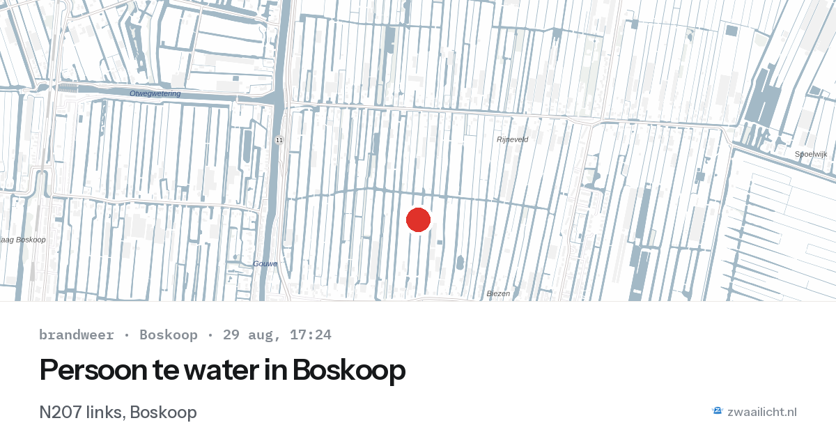 Persoon te water in Boskoop — 29 aug 2026