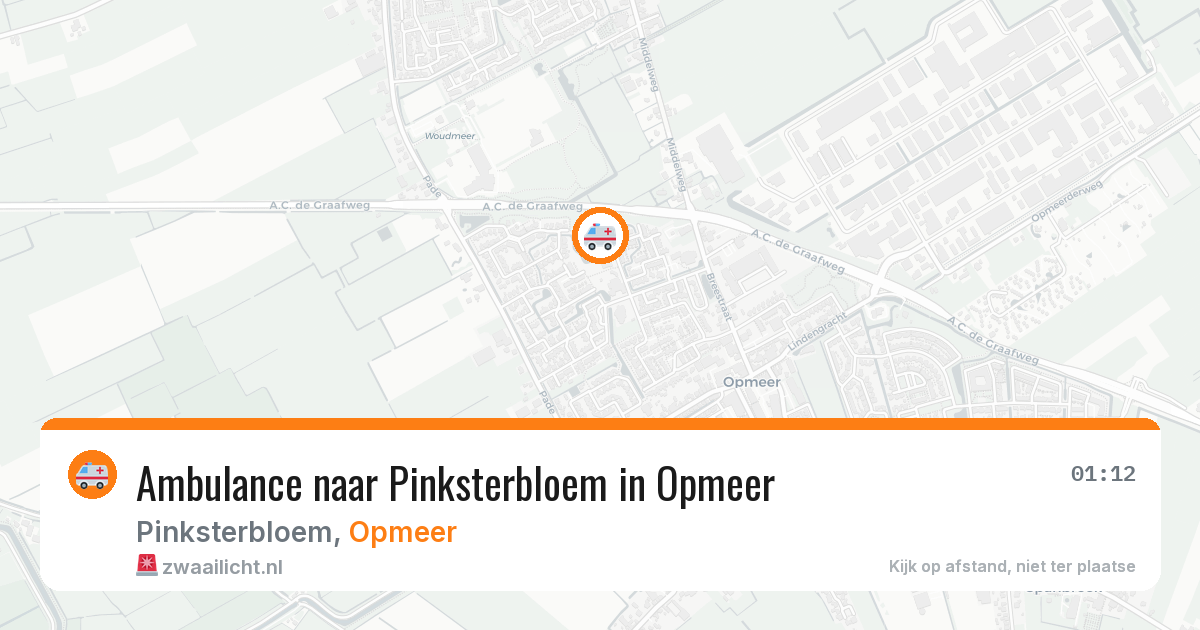 Ambulance naar Pinksterbloem in Opmeer — 20 mrt 2026