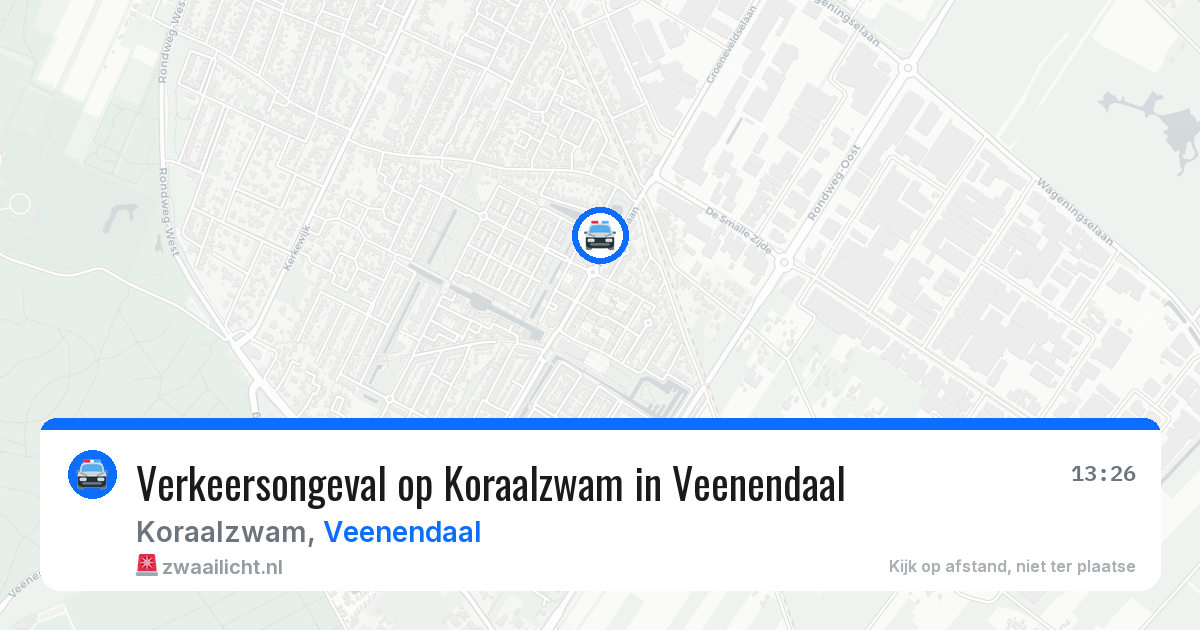 Verkeersongeval op Koraalzwam in Veenendaal — 19 apr 2026