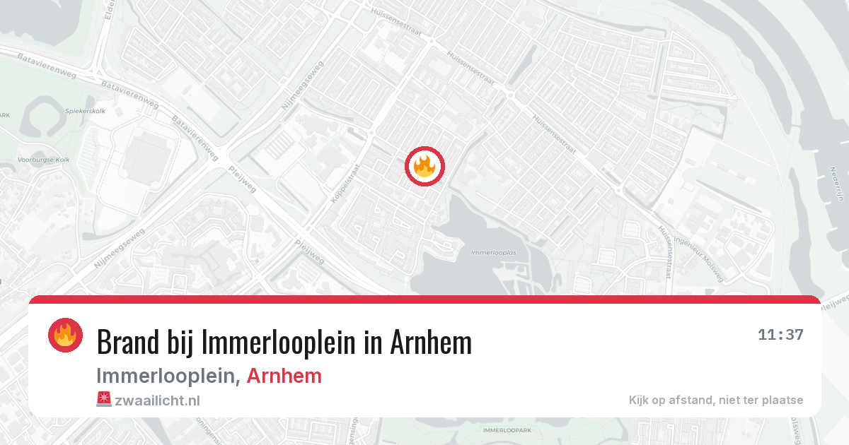 Brand bij Immerlooplein in Arnhem — 4 aug 2026