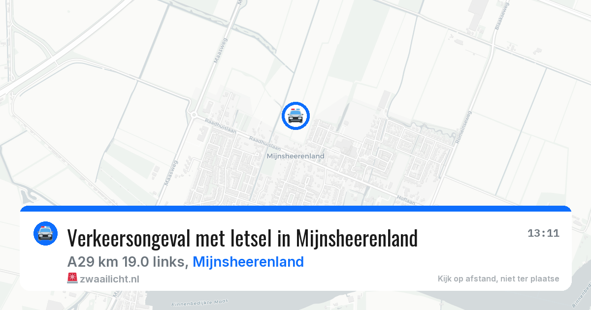 Verkeersongeval met letsel in Mijnsheerenland — 22 jan 2026