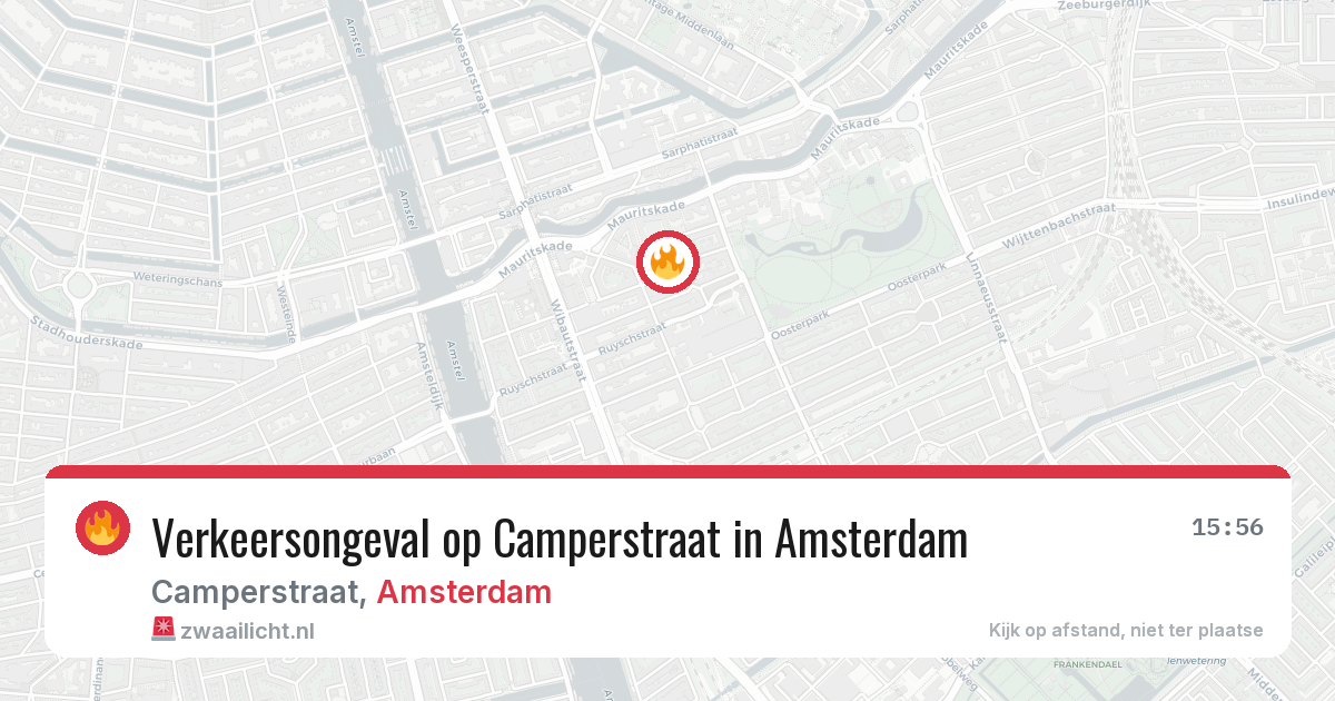 Verkeersongeval op Camperstraat in Amsterdam — 3 jul 2026