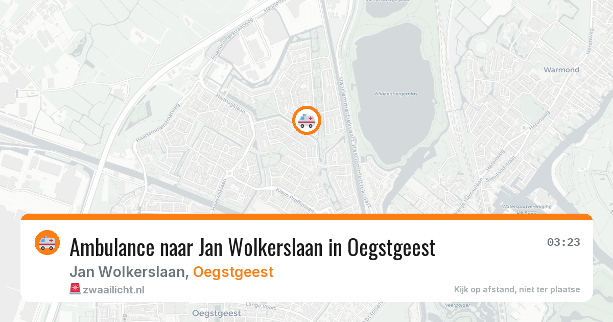 Ambulance naar Jan Wolkerslaan in Oegstgeest — 7 aug 2026
