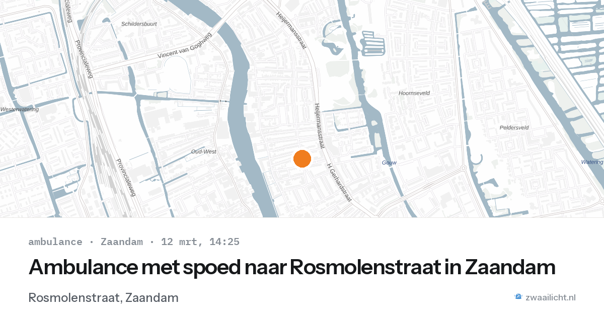 Ambulance met spoed naar Rosmolenstraat in Zaandam — 12 mrt 2026