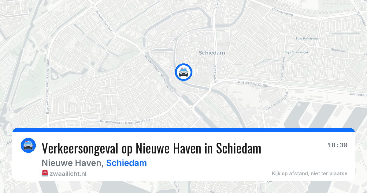 Verkeersongeval op Nieuwe Haven in Schiedam — 26 mei 2026