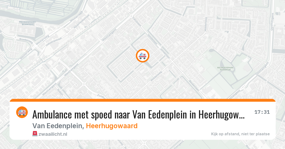 Ambulance met spoed naar Van Eedenplein in Heerhugowaard — 13 aug 2026