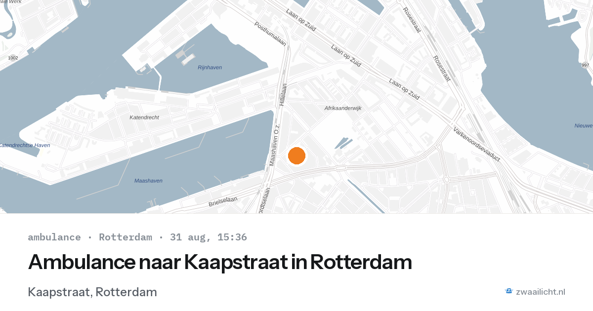 Ambulance naar Kaapstraat in Rotterdam — 31 aug 2026