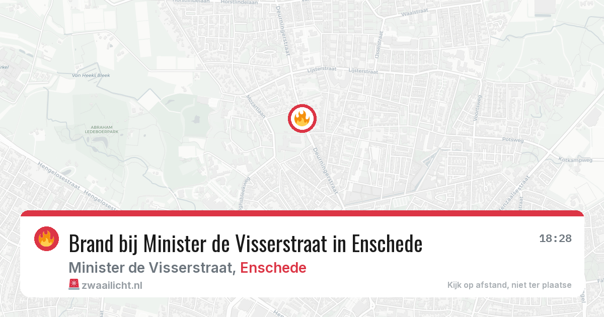Brand bij Minister de Visserstraat in Enschede — 25 mei 2026