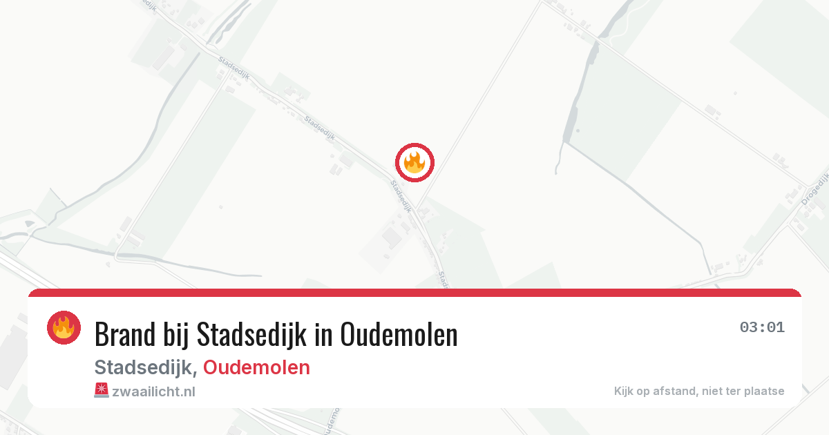 Brand bij Stadsedijk in Oudemolen — 8 aug 2026