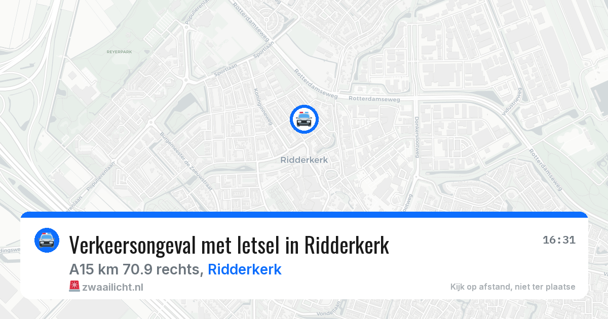Verkeersongeval met letsel in Ridderkerk — 5 mei 2026