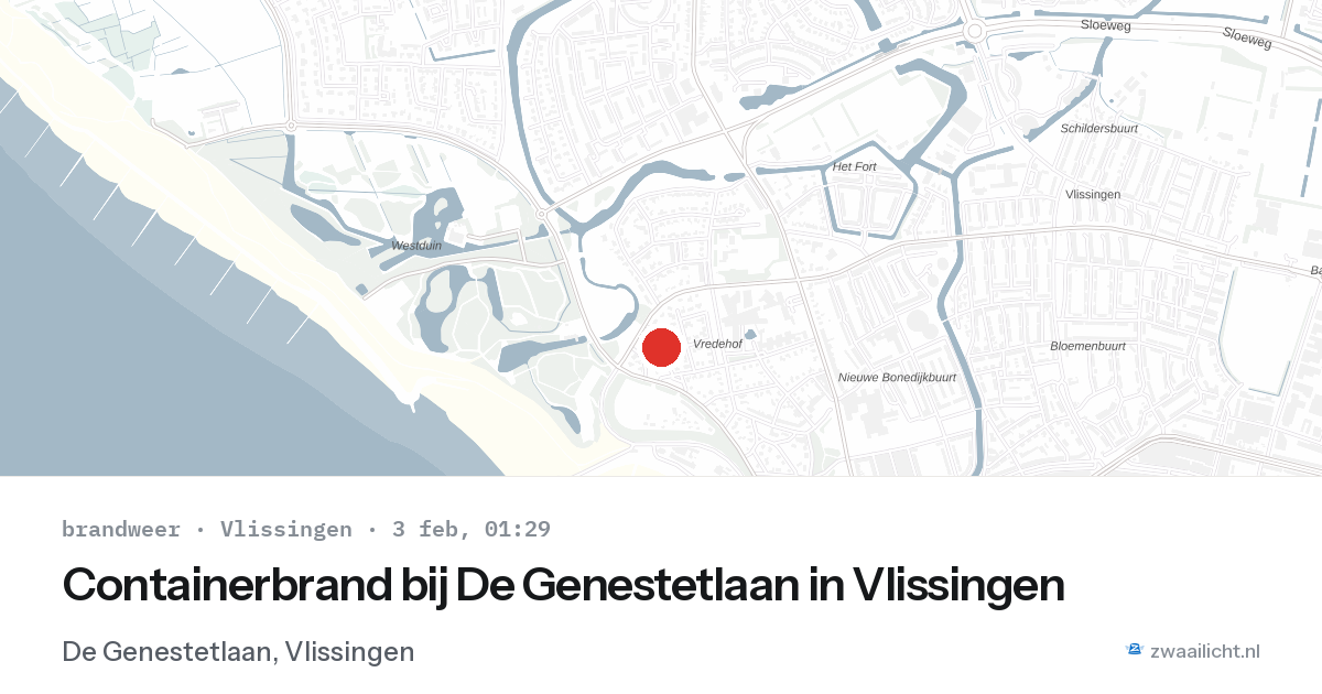 Containerbrand bij De Genestetlaan in Vlissingen — 3 feb 2026