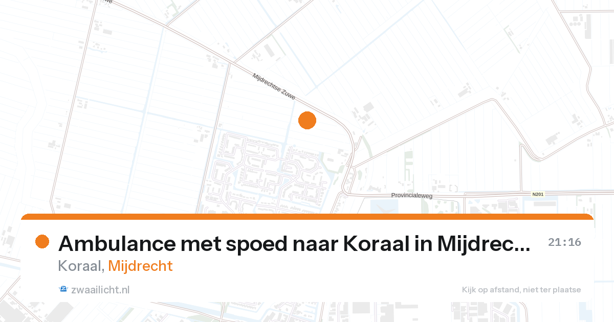 Ambulance met spoed naar Koraal in Mijdrecht — 26 aug 2026