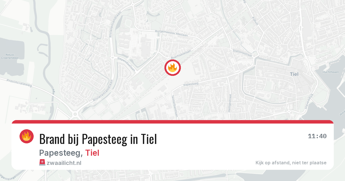 Brand bij Papesteeg in Tiel — 2 jun 2026