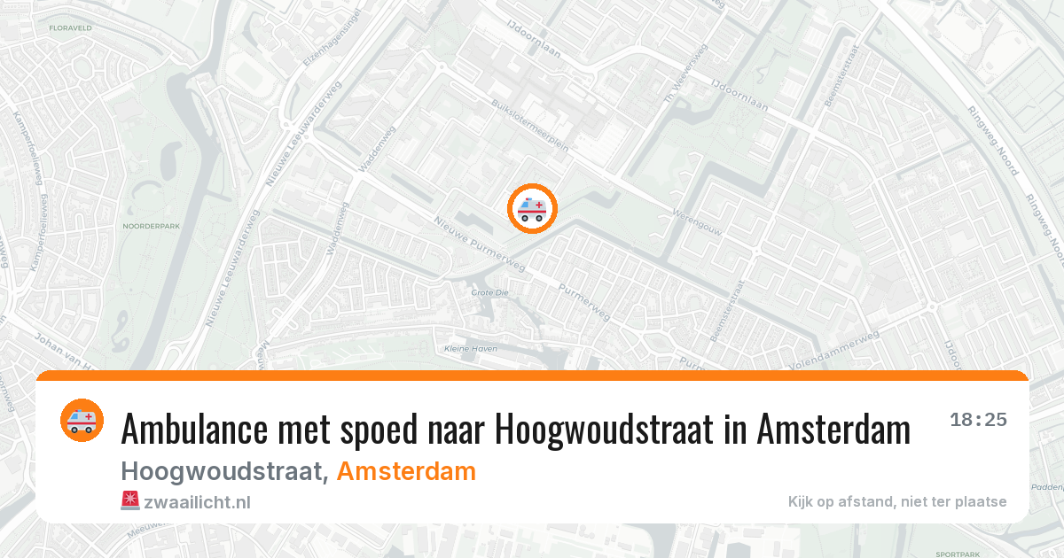 Ambulance met spoed naar Hoogwoudstraat in Amsterdam — 21 jun 2026