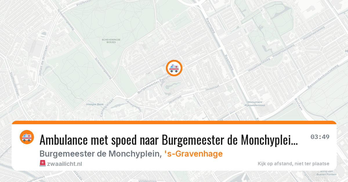 Ambulance met spoed naar Burgemeester de Monchyplein in 's-Gravenhage — 12 mei 2026