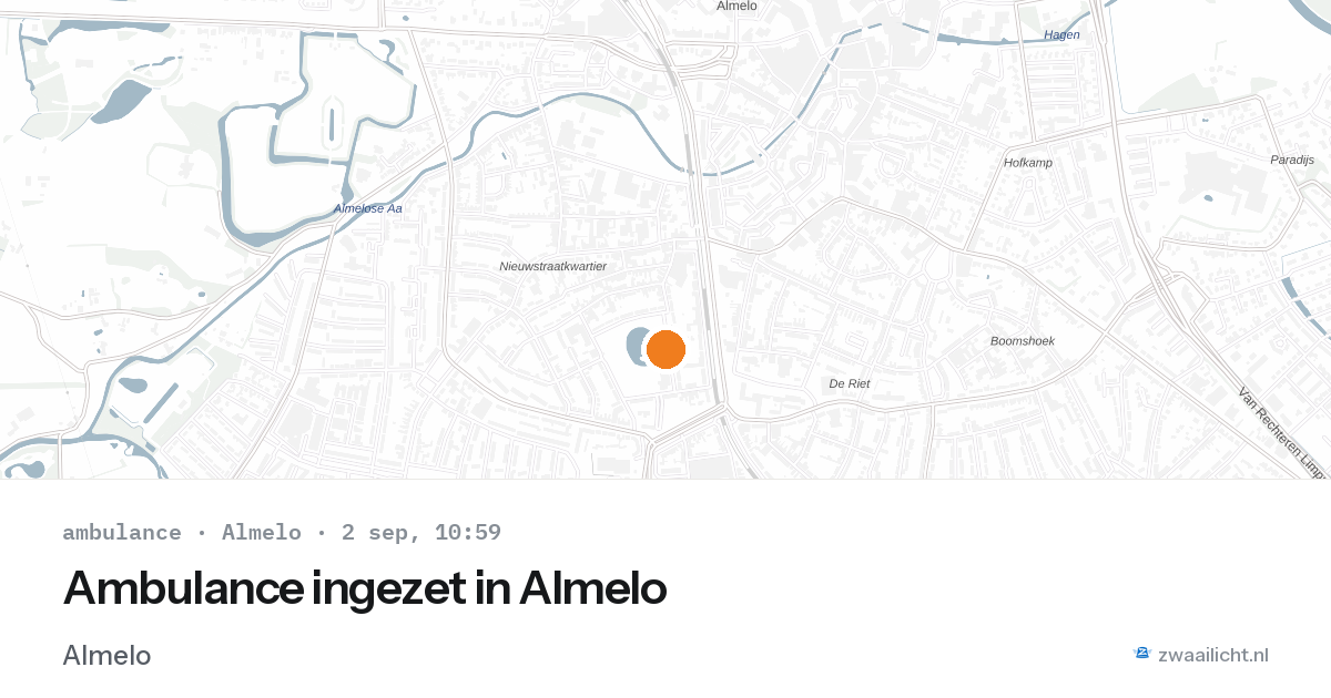 Ambulance ingezet in Almelo — 2 sep 2026