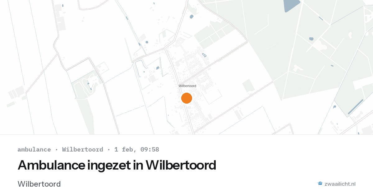 Ambulance ingezet in Wilbertoord — 1 feb 2026
