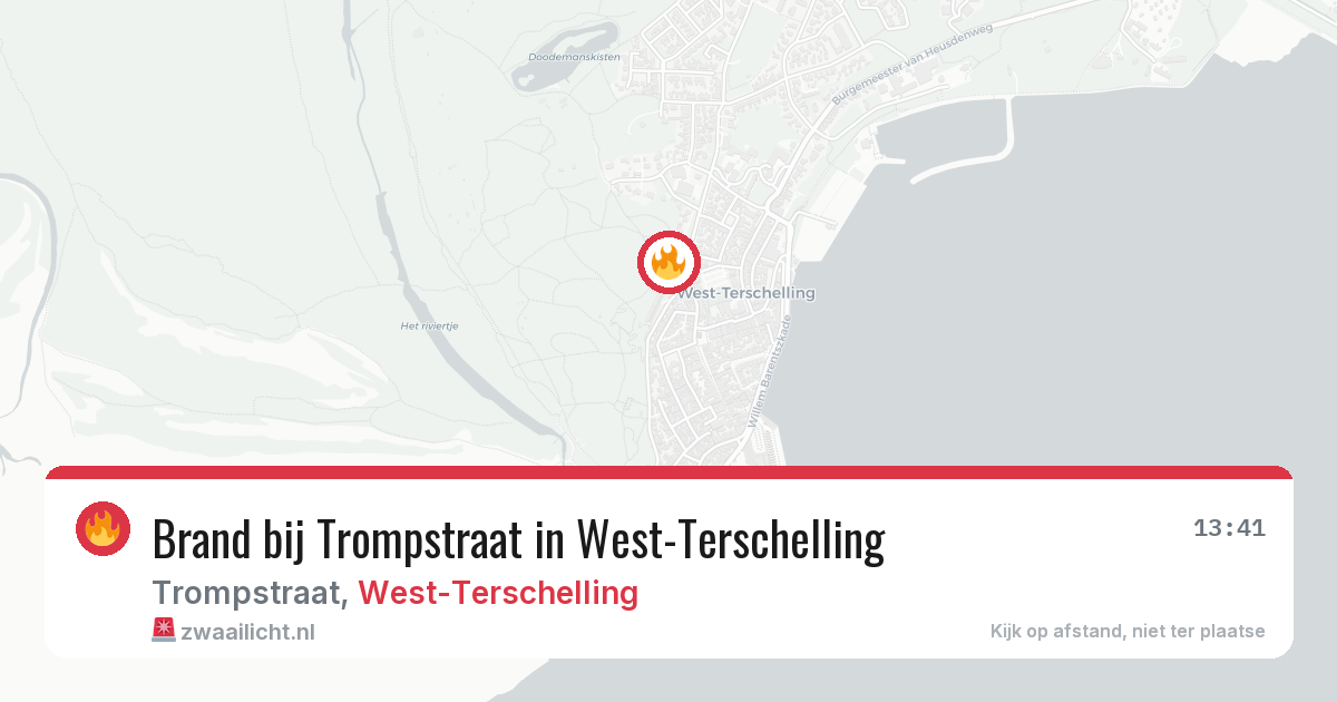 Brand bij Trompstraat in West-Terschelling — 11 jul 2026