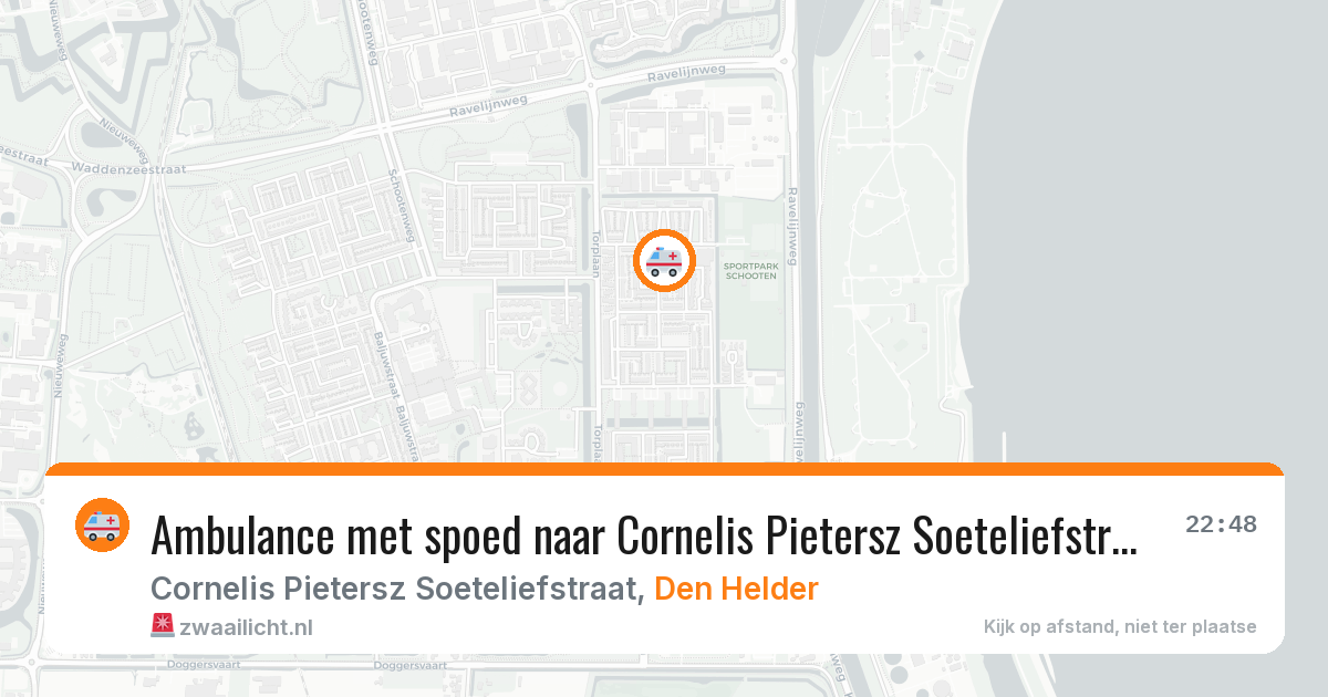 Ambulance met spoed naar Cornelis Pietersz Soeteliefstraat in Den Helder — 22 jun 2026