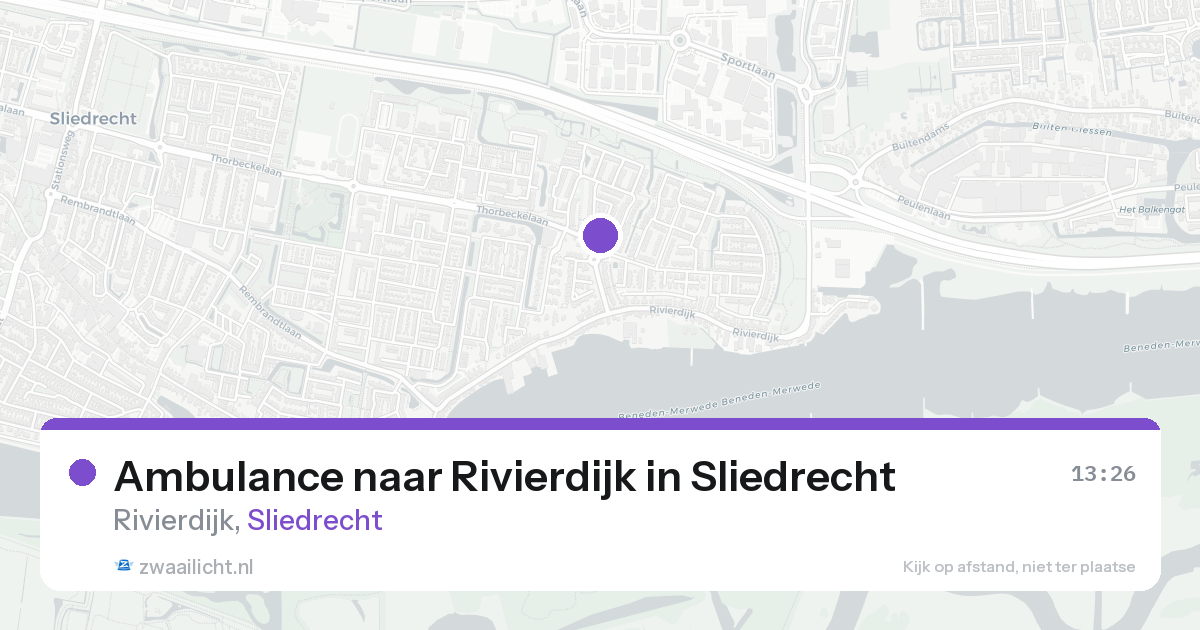 Ambulance naar Rivierdijk in Sliedrecht — 16 aug 2026
