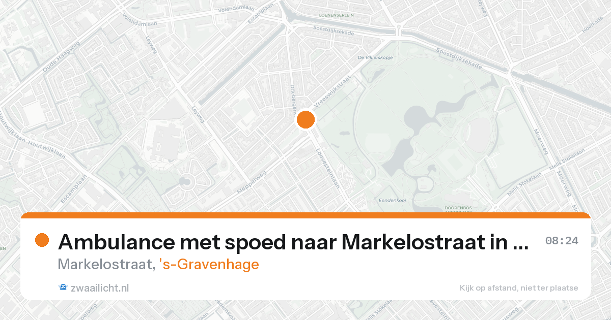 Ambulance met spoed naar Markelostraat in 's-Gravenhage — 23 aug 2026