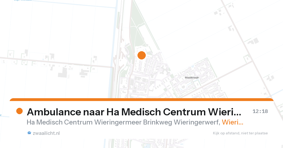 Ambulance naar Ha Medisch Centrum Wieringermeer Brinkweg Wieringerwerf in Wieringerwerf — 27 aug 2026