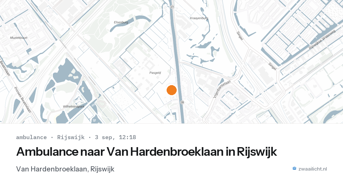 Ambulance naar Van Hardenbroeklaan in Rijswijk — 3 sep 2026